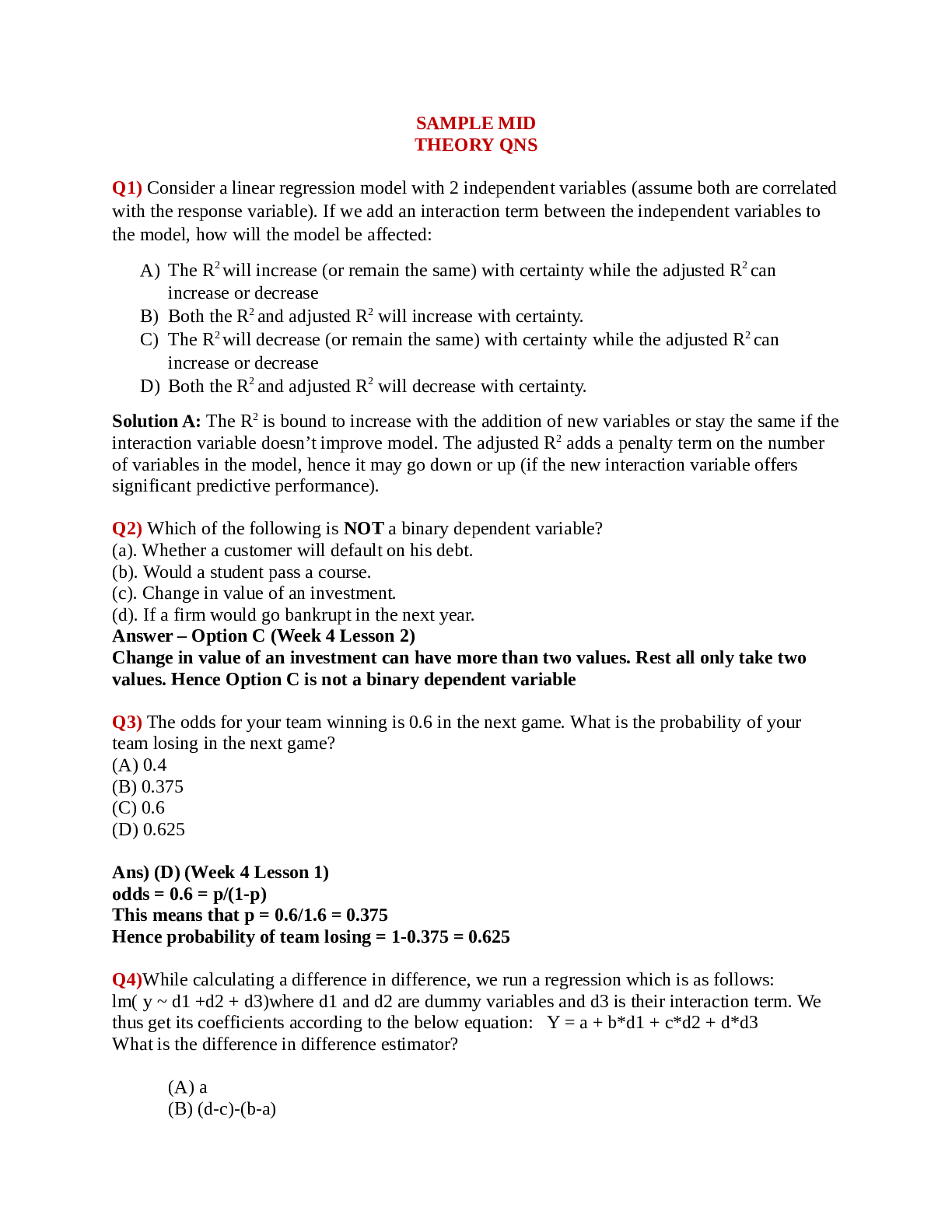 Preview image of MGT 6203  Sample MIDTERM Solutions KEY CODING document